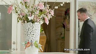 drilling two oiled masseuses hard after their steamy group shower session