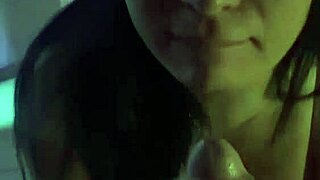 The young Brazilian wife with big ass and tattoos sucks his cock so tasty after flashing her natural tits