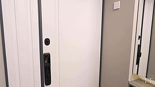 caught in rain now warming up on neighbor's juicy cock after pussy licking