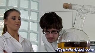 nurse babes wrestle then dive muffs in hot hospital lesbian action