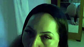 The young Brazilian wife with big ass and tattoos sucks his cock so tasty after flashing her natural tits