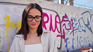 Petite German scout teen Lucy Mendez with small tits gets picked up for rough casting fuck, deepthroat and creampie.