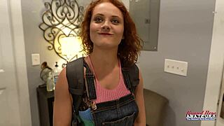 petite ginger luna parish fingers her twat deep then stuffs it with dildo