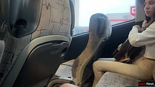 i flashed my huge cock on the bus this brunette amateur saw and jerked me off till cum pov