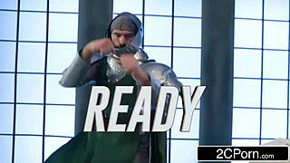 Abigail Mac and Charles Dera dive into the wild Darkstalkers xxx cosplay parody action.