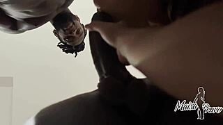 Chupou BBC on top of beta spitting cum in his mouth cuckold femdom humiliation deepthroat choke