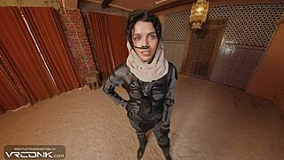 VR Conk Brunette Chani Rides Atreides Huge Cock Uniform Dune Cosplay
