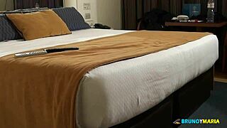 dame gives pleasure penetrates deep before her cuckold