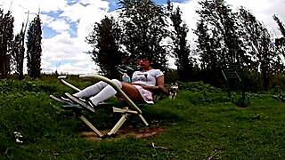 that old biker saw my skirt flip up on the bike ride and shot his load outside