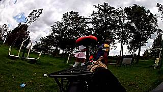 that old biker saw my skirt flip up on the bike ride and shot his load outside