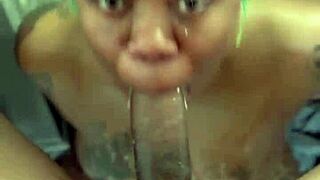 Ghetto Ebony Ass Trains Deep Throat Skills