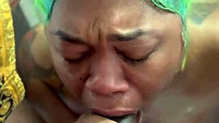 Ghetto Ebony Ass Trains Deep Throat Skills