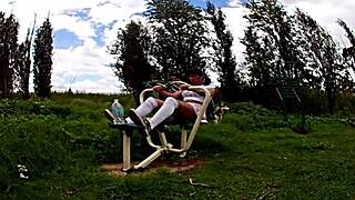 that old biker saw my skirt flip up on the bike ride and shot his load outside