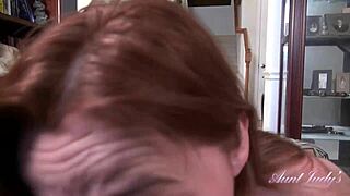 Aunt Judys 48-Year-Old Texas Redhead Natasha Sucks Cock VPOV