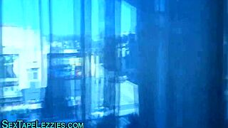 yo ebony teen babe in heels shows off big tits and gets homemade lesbian action with black friend