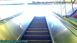 yo ebony teen babe in heels shows off big tits and gets homemade lesbian action with black friend