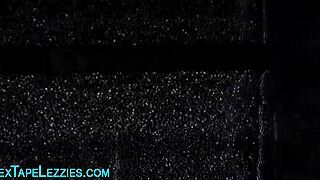 yo ebony teen babe in heels shows off big tits and gets homemade lesbian action with black friend