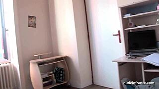 busty french brunette uniform deep anal fucked hard then jizzed on stomach