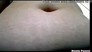 Chubby Brazilian college babe's fat belly grabbed and played with in homemade fetish bedroom ride