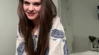 i catch stepmom with her huge milky boobs leaking in bedroom