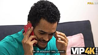 pregnant wife bangs stranger while hubby watches helplessly on sofa