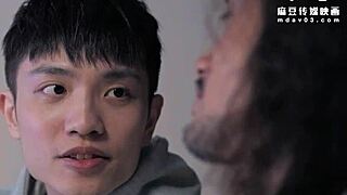 stepmom and aunt team up in stockings for asian 3some toy play cowgirl riding on young guy