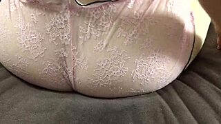 huge ass bbw granny flashes plump pussy in shorts then takes black creampie