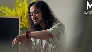 stepmom and aunt team up in stockings for asian 3some toy play cowgirl riding on young guy