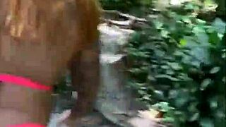 took my friends to flash big asses in the woods