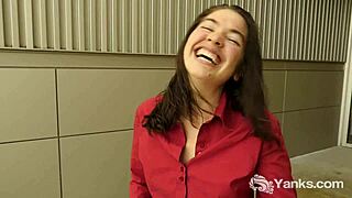 Cute lilith pleasures herself in the bathroom mirror