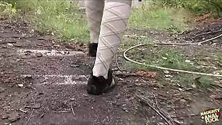 Lost Brunette's Small Tits Bounce in Wild Double Penetration Fuck!