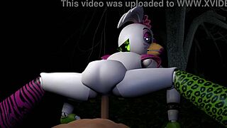 Chica rides through the woods