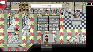 Milf pumps big tits with toys while stroking monster cock in spooky milk life