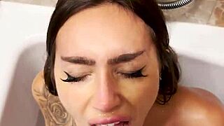 sisi rose deepthroats fucks then gulps down hot piss