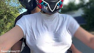 hey my fave didi client notices no bra and slips hands in my panties outdoors