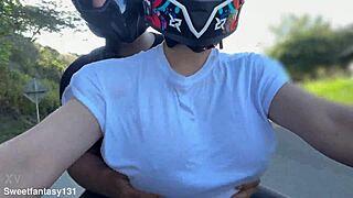 hey my fave didi client notices no bra and slips hands in my panties outdoors