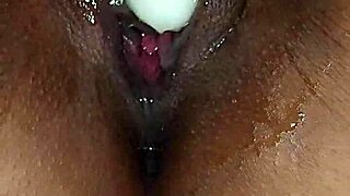 Naughty slut masturbates wildly with huge dildo teasing