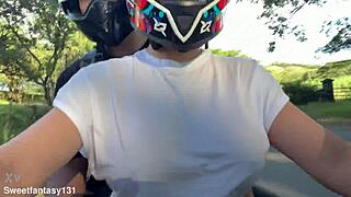 hey my fave didi client notices no bra and slips hands in my panties outdoors