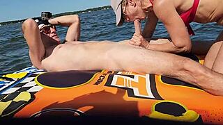 hot athletic couple fuck wild on jetski 😈💦 lake action