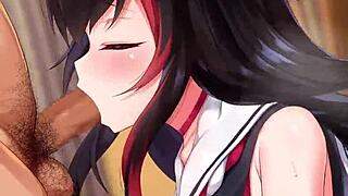 how sloppy can ookami mio's hololive vtuber blowjob get with gagging deepthroat slobber?!