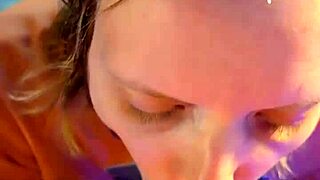 cocksucking milf kneels for brutal doggystyle until creamy pussy creampie explosion