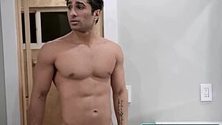 Hey busty brunette stepmom caught spying on young stepson showering?