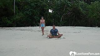 beach meditation turns into hot homemade blowjob sucking