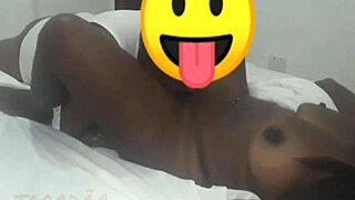 Curvy ebony bbw prostitute masturbates hairy pussy to intense squirting orgasm