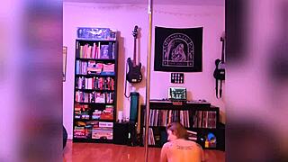 bold black lingerie milf strips with clothes ripped off