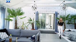 angel emily bound tight takes mike angelo's rough anal pounding all night