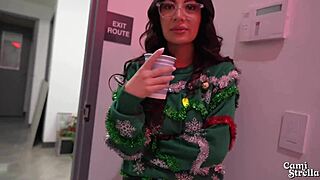 Damn my big titty latina coworker rides me hard at the office christmas party