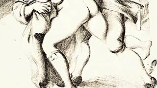 Vintage retro art showcase