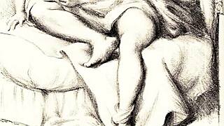 Vintage retro art showcase