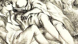 Vintage retro art showcase